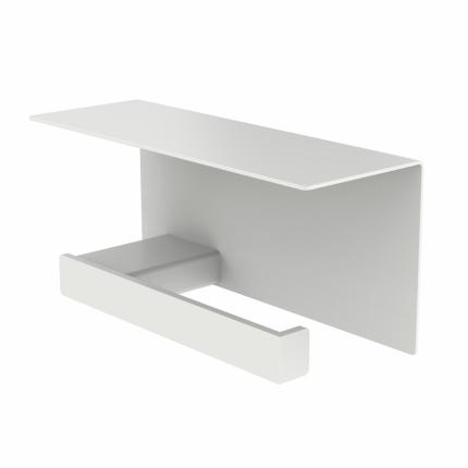 5031-Distributeur de papier toilette avec étagère, Blanc, orienté à droite