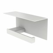 5031-Distributeur de papier toilette avec étagère, Blanc, orienté à droite