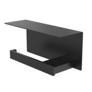 5035-Distributeur de papier toilette avec étagère, Noir, Orienté à gauche